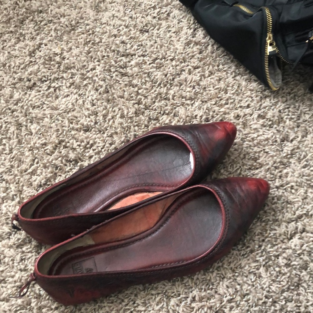 Frye red flats